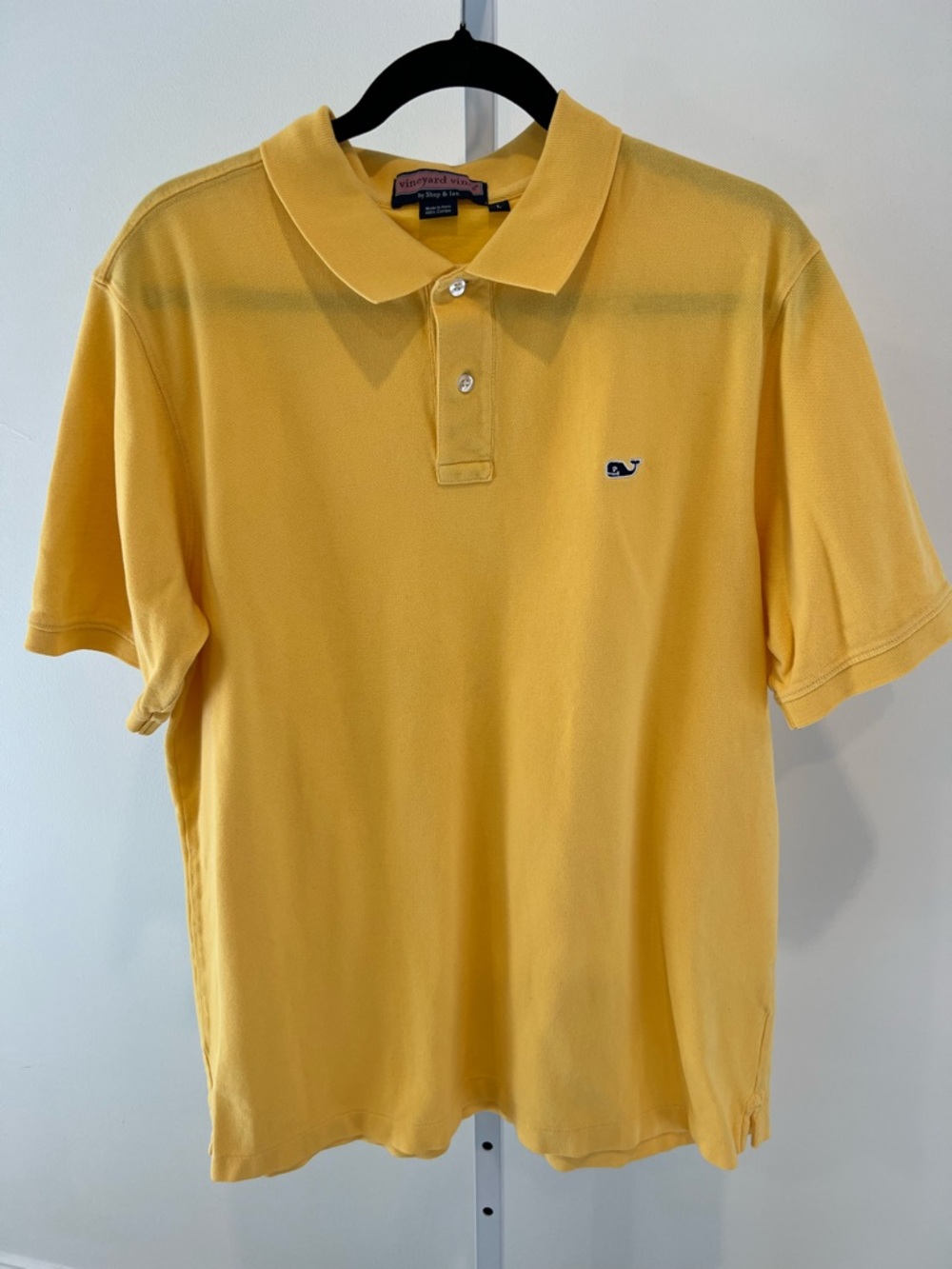 Vineyard Vines Sunny Yellow Signature Polo with Embroidered Logo Mens Sz Large